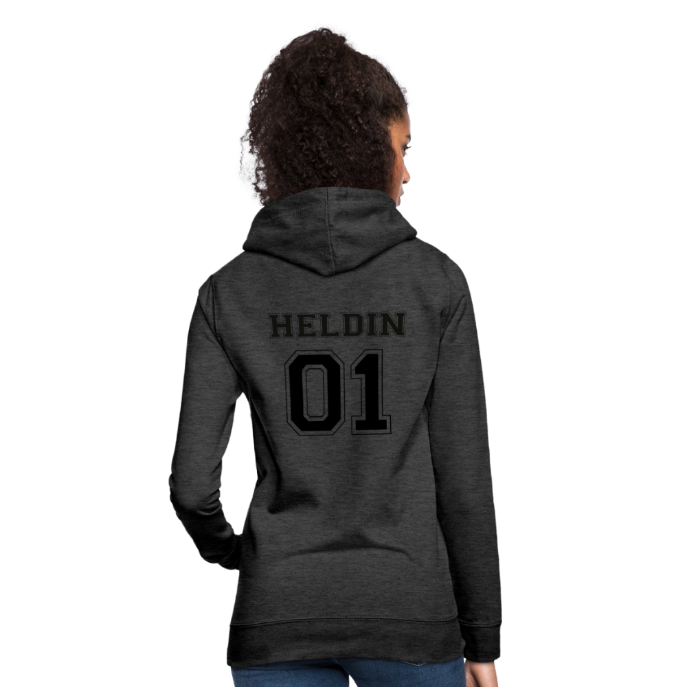 Frauen Hoodie - HELDIN 01 (black) - Anthrazit