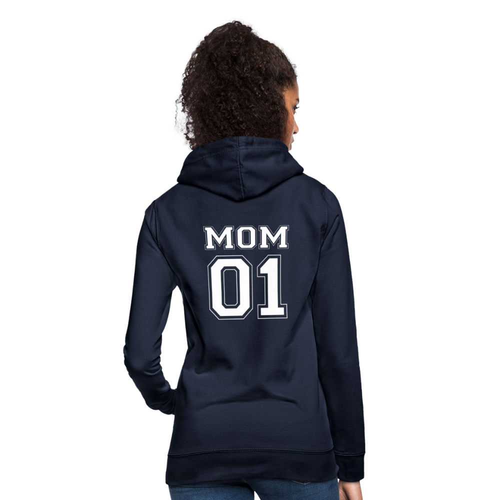 Frauen Hoodie - MOM 01 (white) - Navy