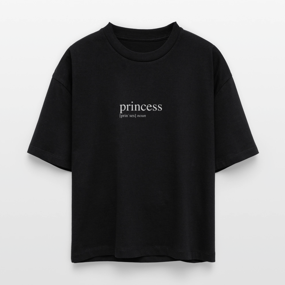 Frauen Boxy Bio-T-Shirt Nova - princess (white) - black