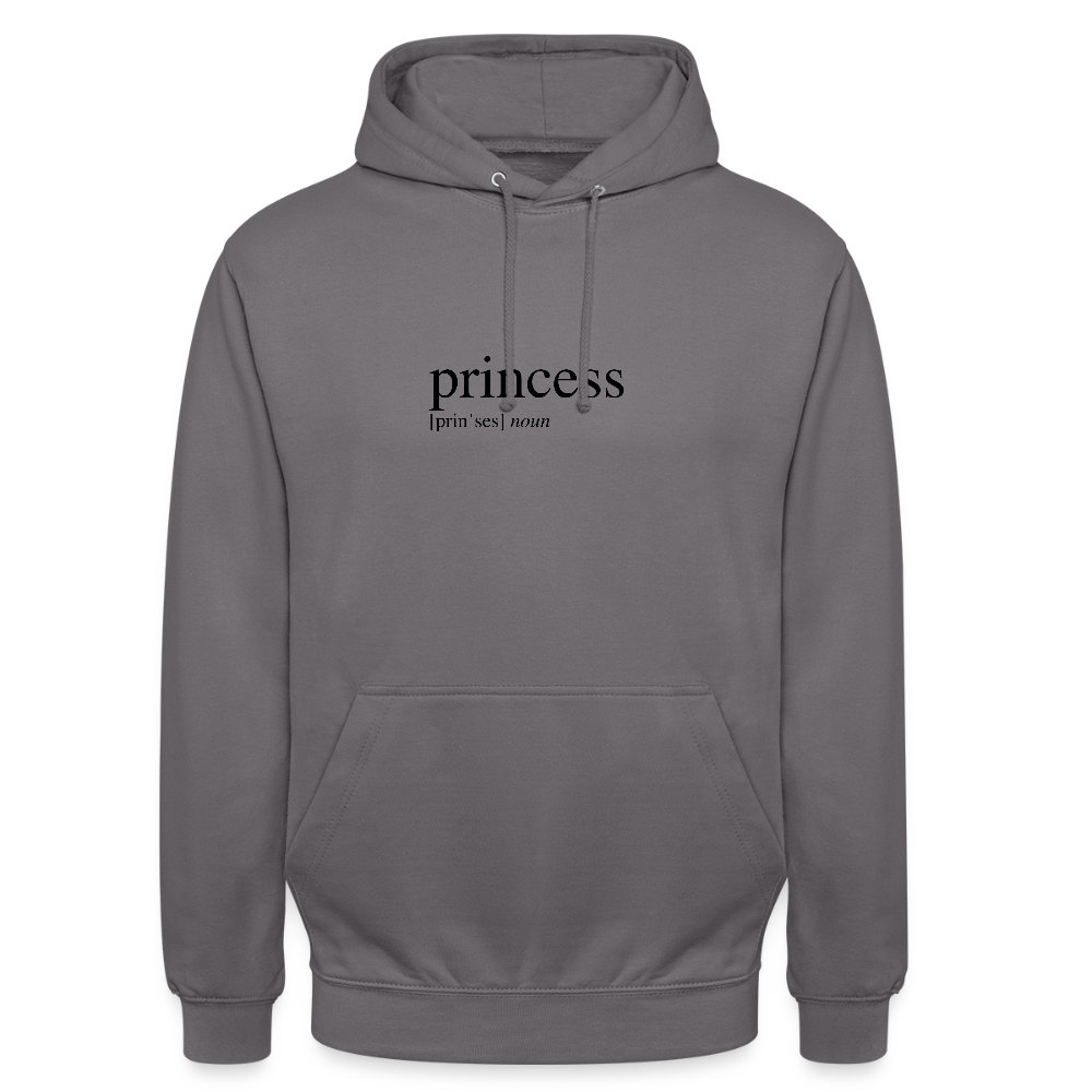 Unisex Hoodie - princess (black) - elephant grey