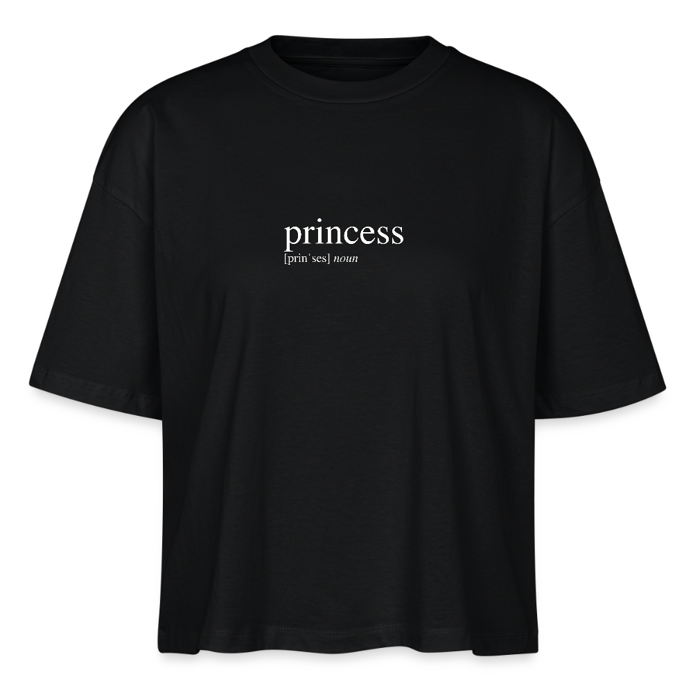 Frauen Boxy Bio-T-Shirt Nova - princess (white) - black