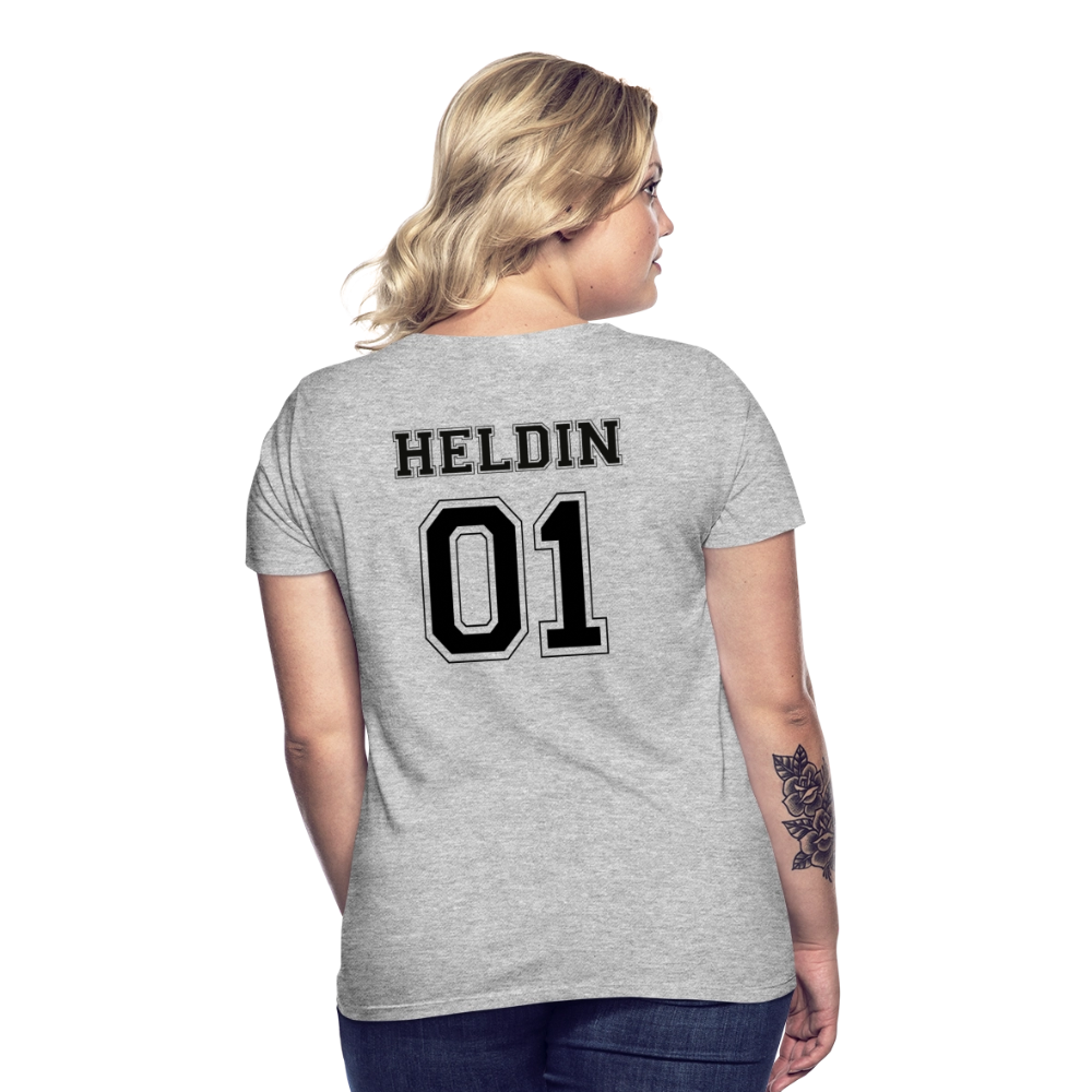 Women's T-Shirt - HELDIN 01 (black) - Grau meliert