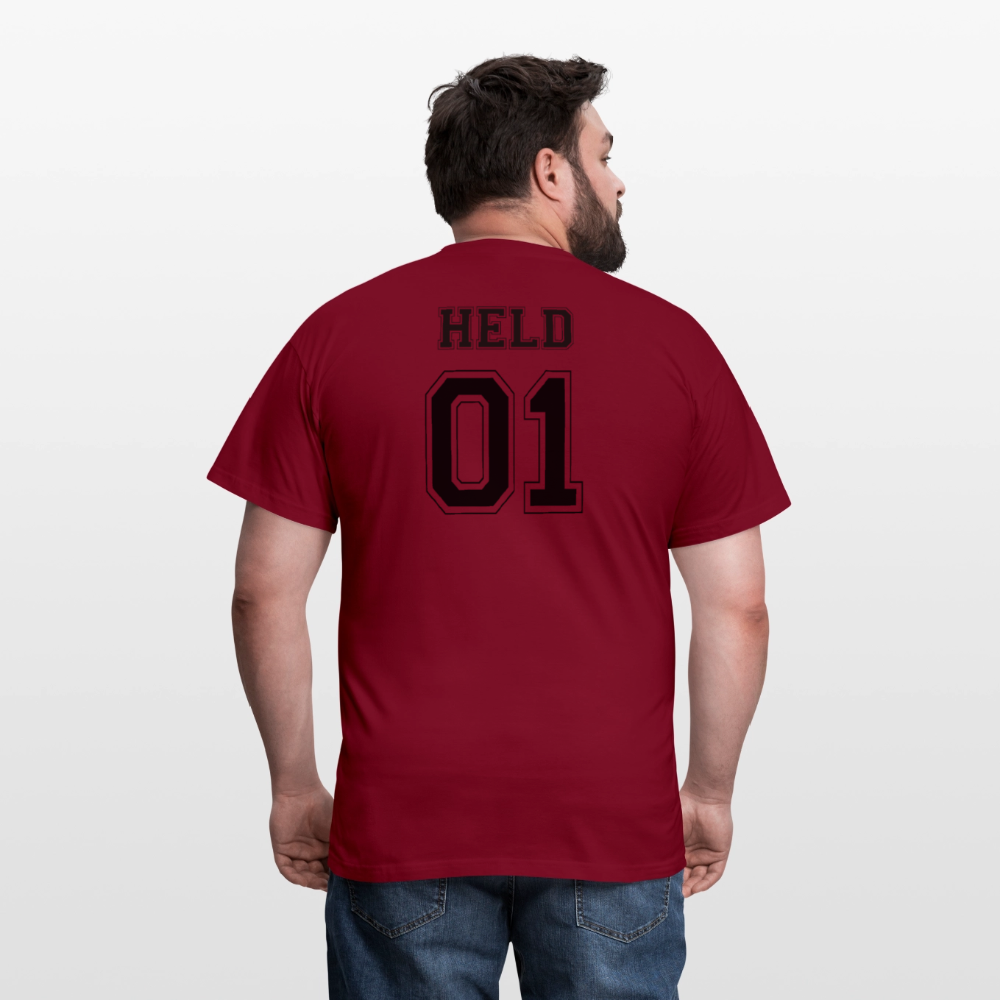 Men's T-Shirt - HELD 01 (black) - Ziegelrot