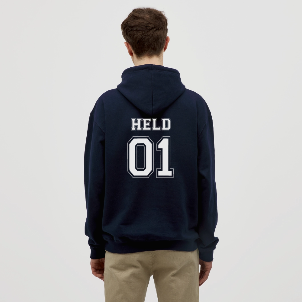 Unisex Hoodie - HELD 01 (white) - Navy