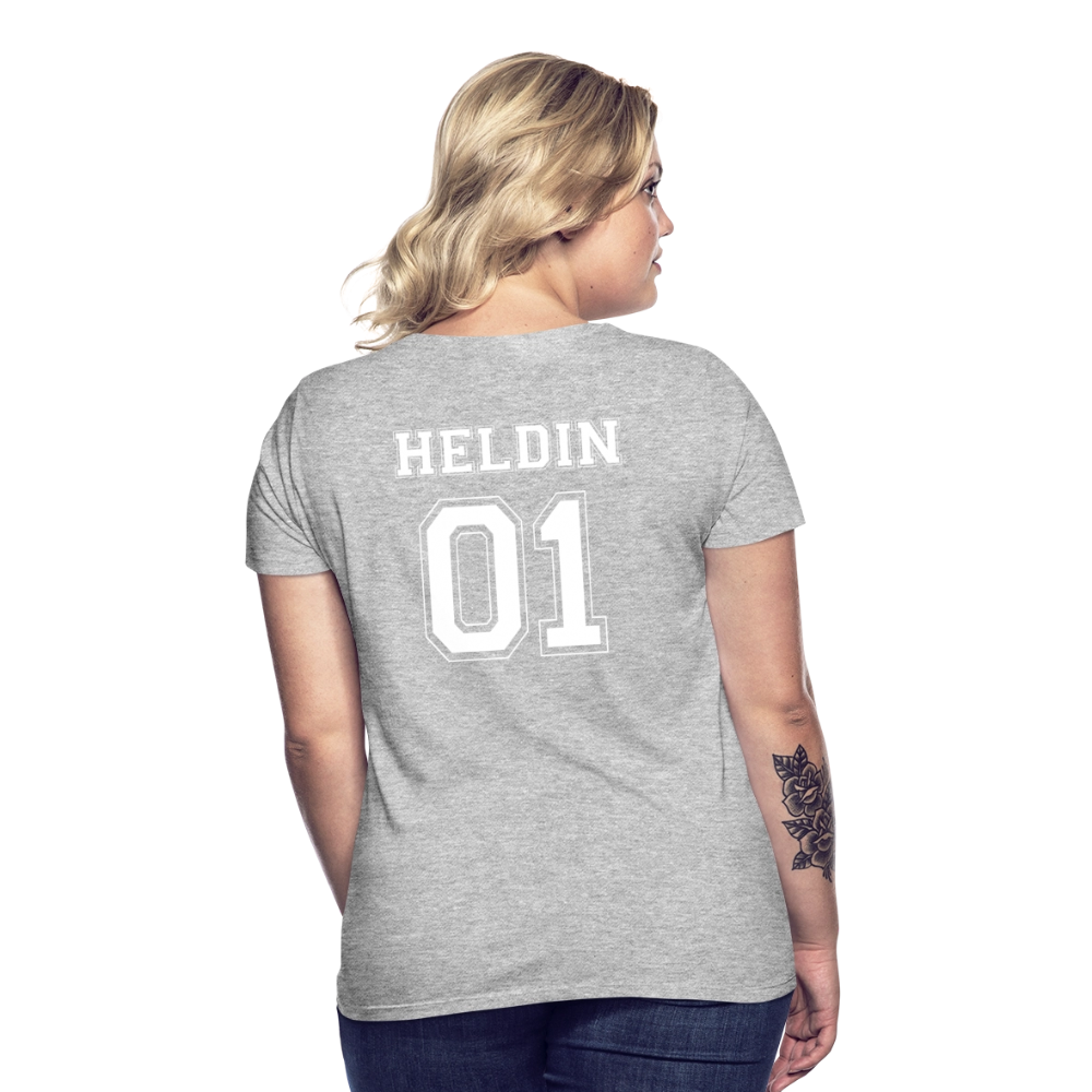 Women's T-Shirt - HELDIN 01 (white) - Grau meliert
