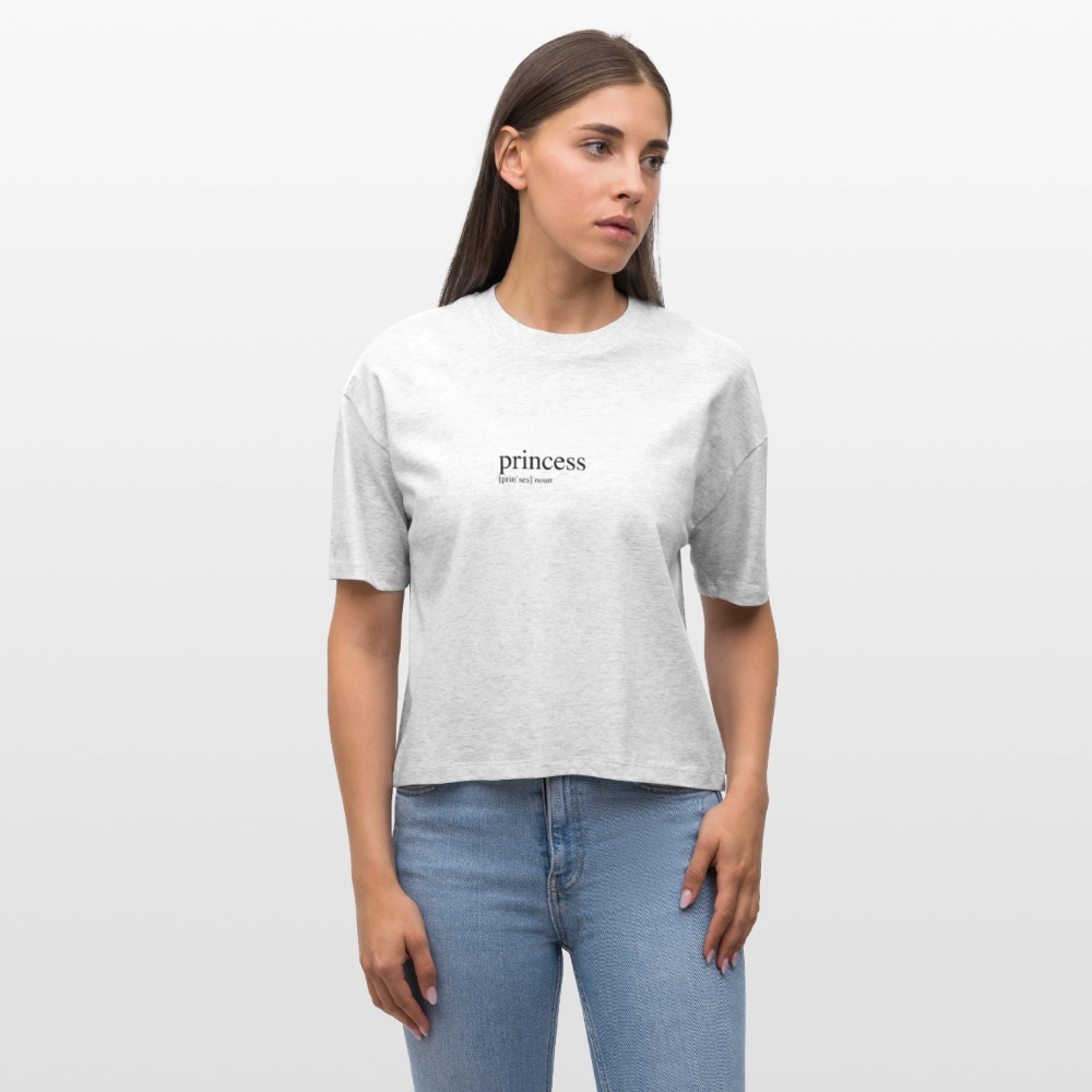 Frauen Boxy Bio-T-Shirt Nova - princess (black) - heather white