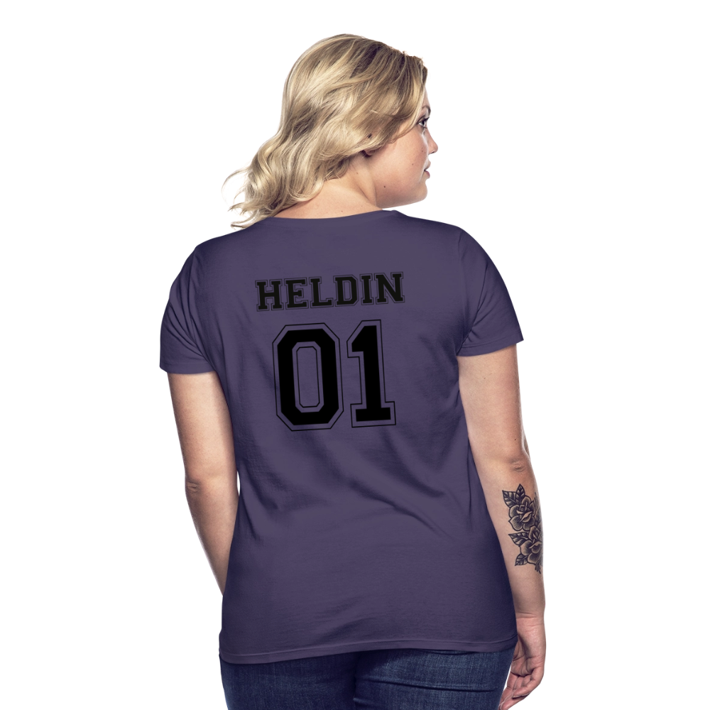 Women's T-Shirt - HELDIN 01 (black) - Dunkellila