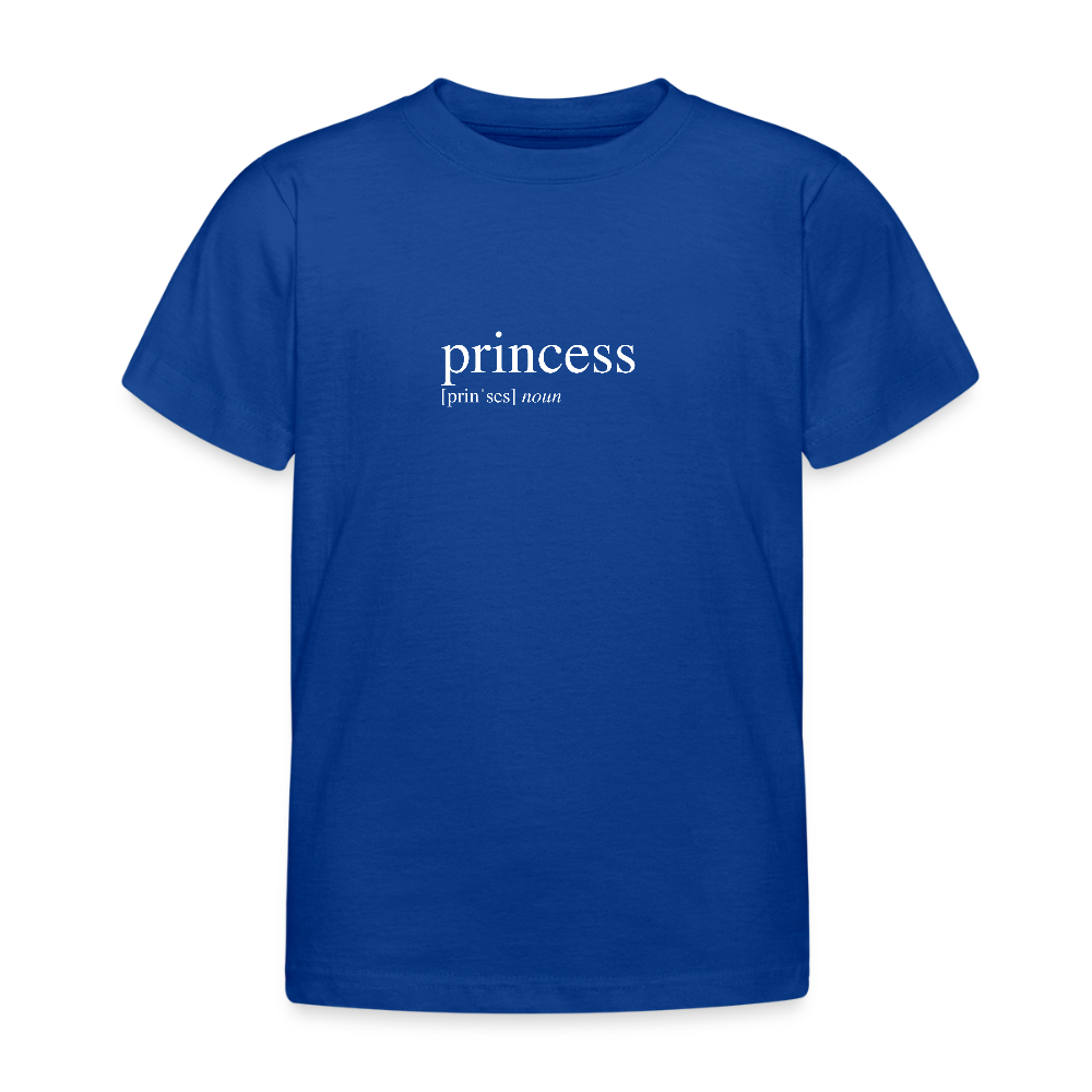 Kids`T-Shirt - princess (white) - royal blue
