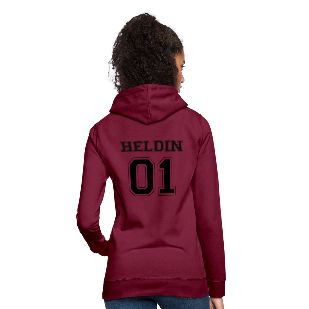 Frauen Hoodie - HELDIN 01 (black) - Bordeaux