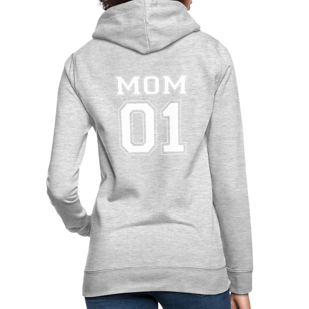 Frauen Hoodie - MOM 01 (white) - Hellgrau meliert