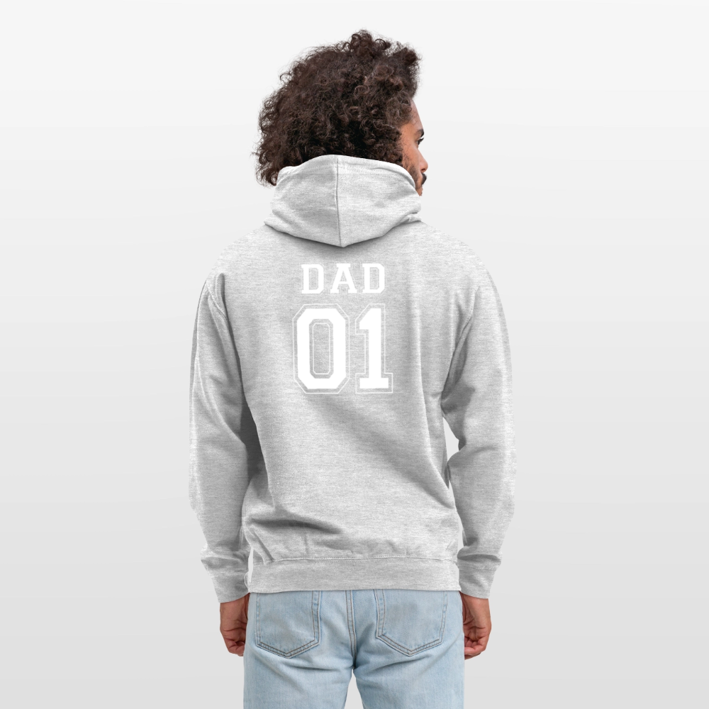 Unisex Hoodie - DAD 01 (white) - Hellgrau meliert