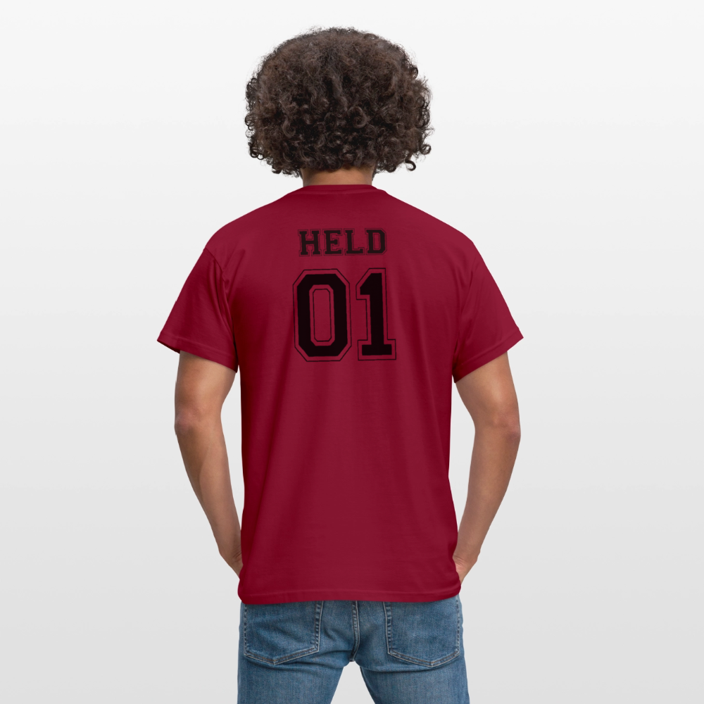 Men's T-Shirt - HELD 01 (black) - Ziegelrot