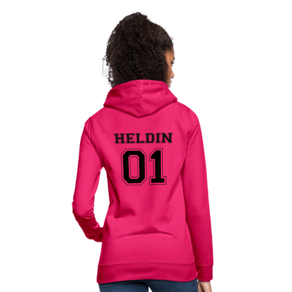 Frauen Hoodie - HELDIN 01 (black) - dunkles Pink