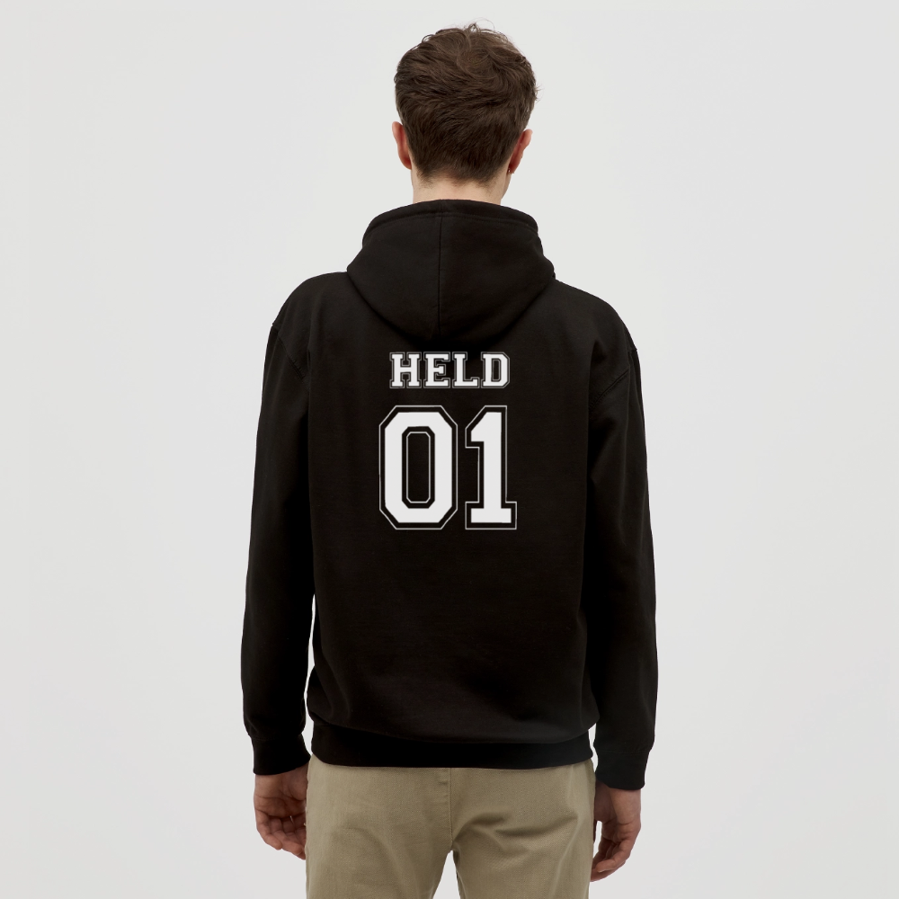 Unisex Hoodie - HELD 01 (white) - Schwarz