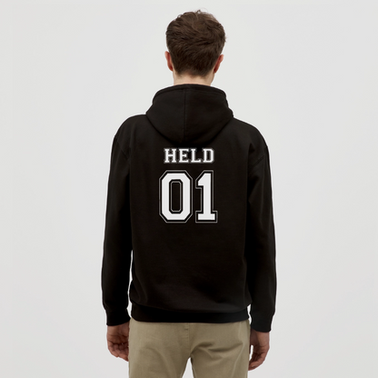 Unisex Hoodie - HELD 01 (white) - Schwarz