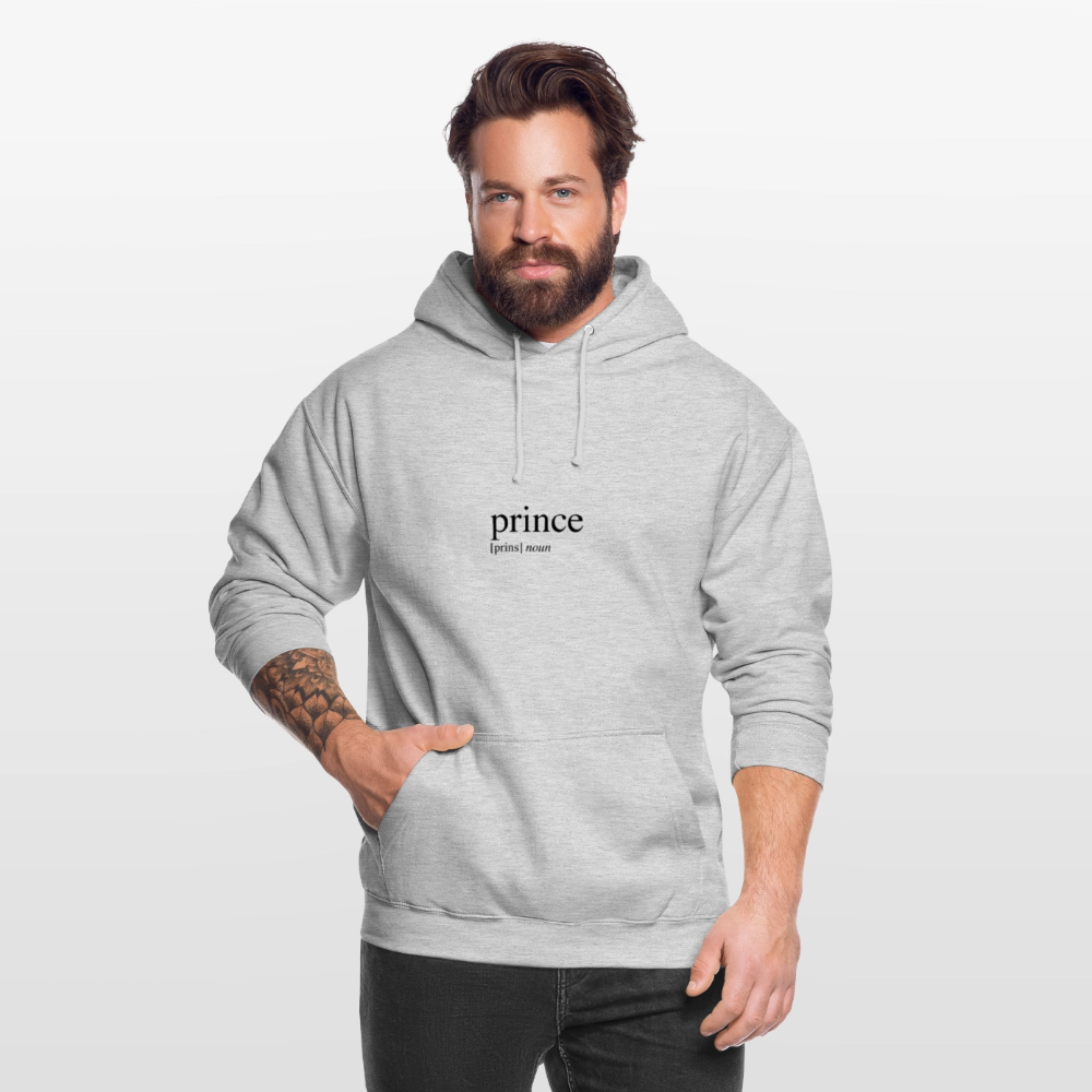 Unisex Hoodie - prince (black) - Hellgrau meliert