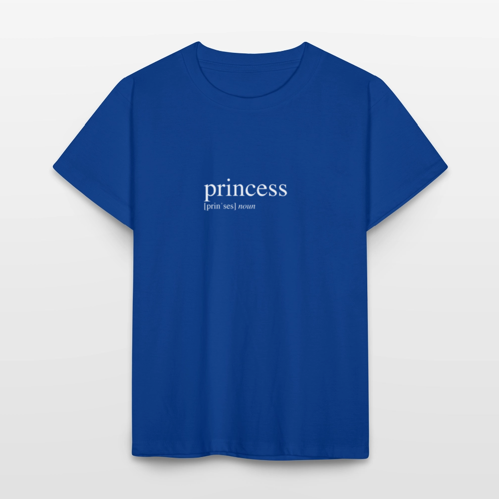 Kids`T-Shirt - princess (white) - royal blue