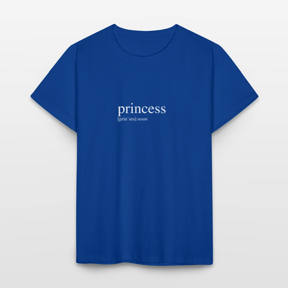 Kids`T-Shirt - princess (white) - royal blue