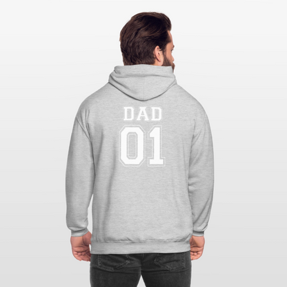 Unisex Hoodie - DAD 01 (white) - Hellgrau meliert