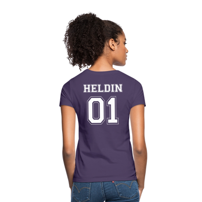 Women's T-Shirt - HELDIN 01 (white) - Dunkellila