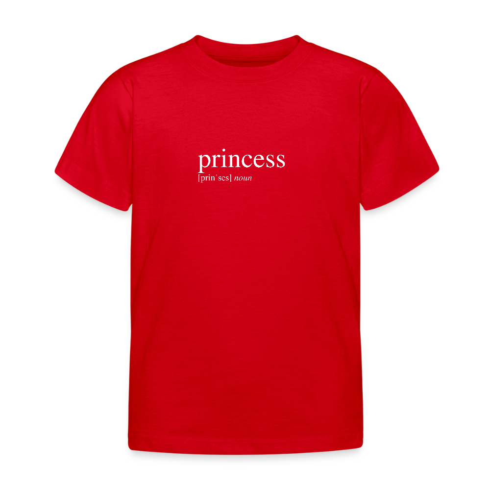 Kids`T-Shirt - princess (white) - red