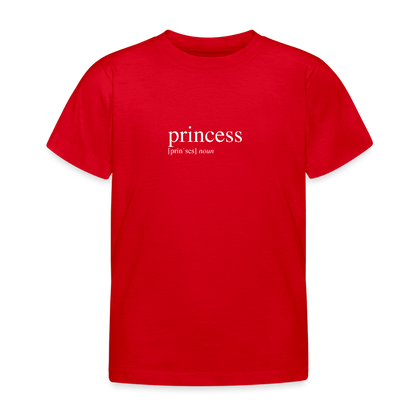 Kids`T-Shirt - princess (white) - red