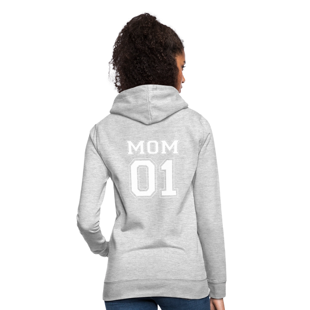Frauen Hoodie - MOM 01 (white) - Hellgrau meliert