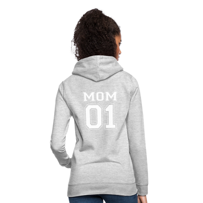 Frauen Hoodie - MOM 01 (white) - Hellgrau meliert