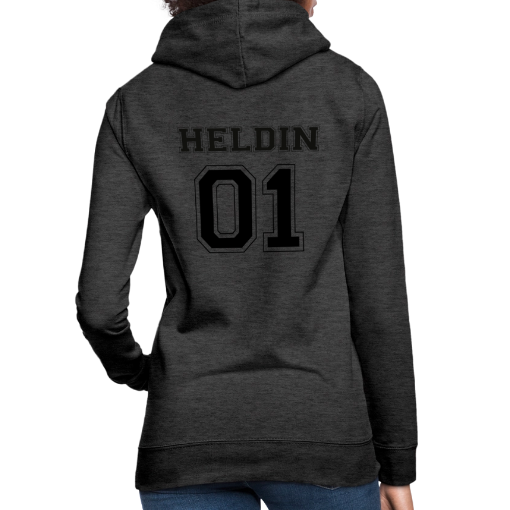 Frauen Hoodie - HELDIN 01 (black) - Anthrazit