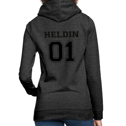 Frauen Hoodie - HELDIN 01 (black) - Anthrazit