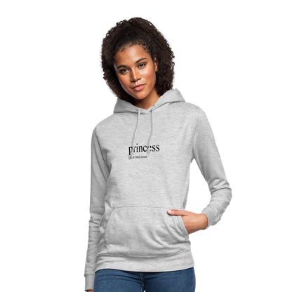 Women's Hoodie  - princess (black) - light heather grey