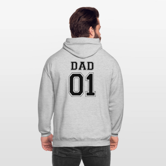 Unisex Hoodie - DAD 01 (black) - Hellgrau meliert