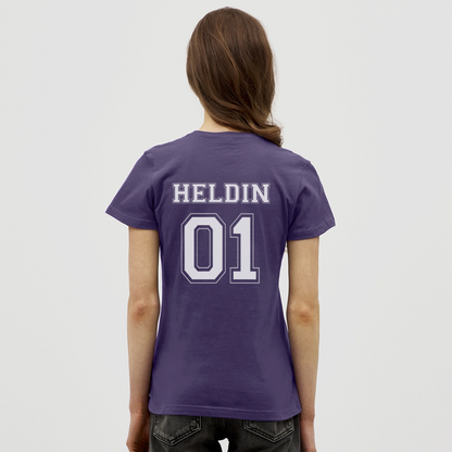Women's T-Shirt - HELDIN 01 (white) - Dunkellila