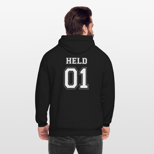 Unisex Hoodie - HELD 01 (white) - Schwarz