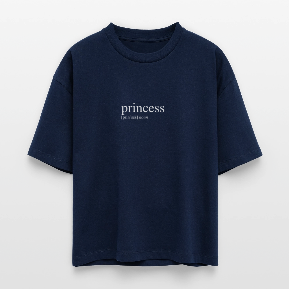 Frauen Boxy Bio-T-Shirt Nova   - princess (white) - navy