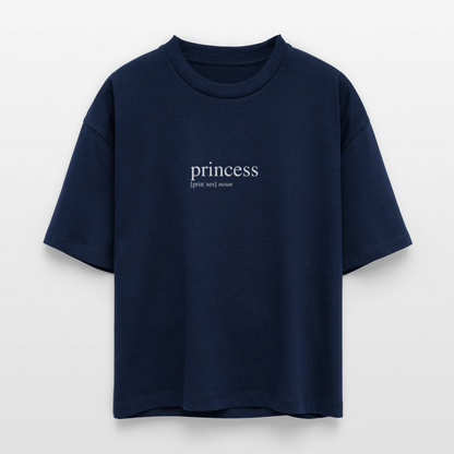 Frauen Boxy Bio-T-Shirt Nova   - princess (white) - navy