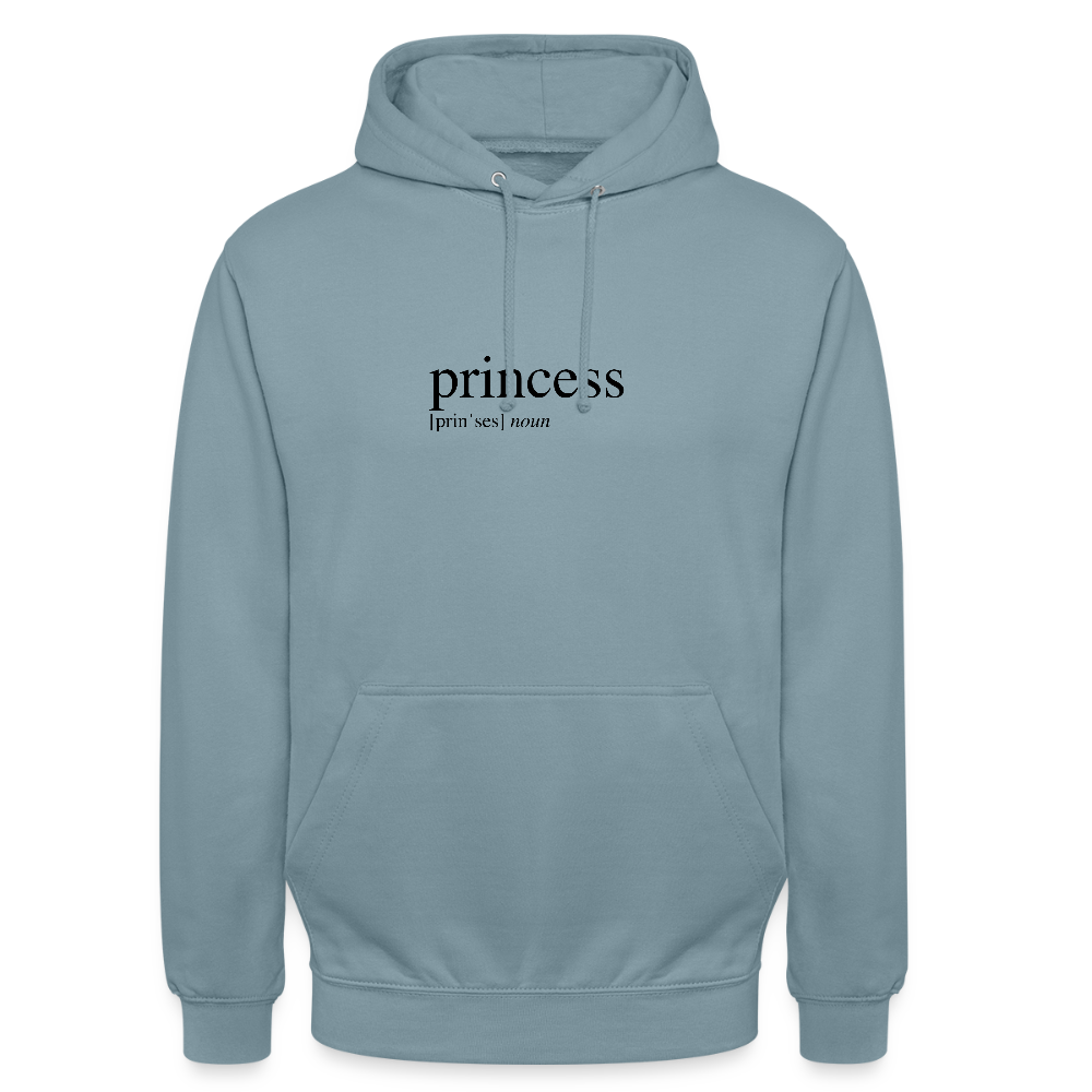 Unisex Hoodie - princess (black) - stonewash blue