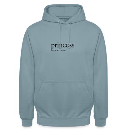 Unisex Hoodie - princess (black) - stonewash blue