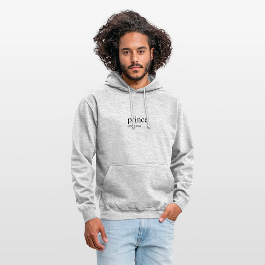 Unisex Hoodie - prince (black) - Hellgrau meliert