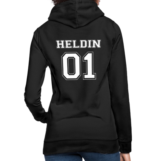 Frauen Hoodie - HELDIN 01 (white) - Schwarz