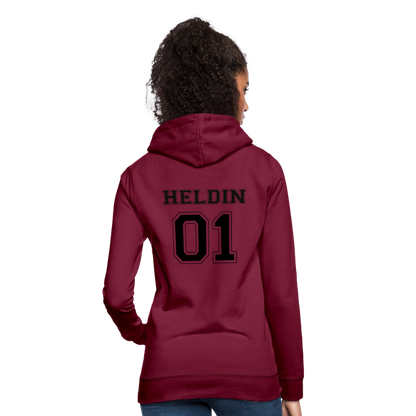 Frauen Hoodie - HELDIN 01 (black) - Bordeaux