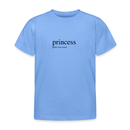 Kids`T-Shirt - princess (black) - sky blue