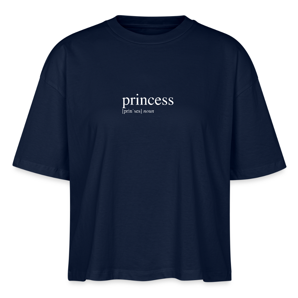 Frauen Boxy Bio-T-Shirt Nova   - princess (white) - navy