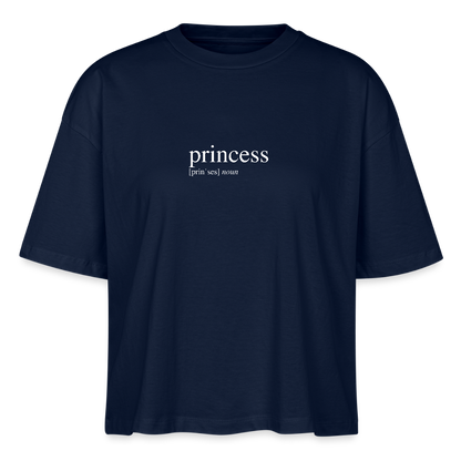 Frauen Boxy Bio-T-Shirt Nova   - princess (white) - navy