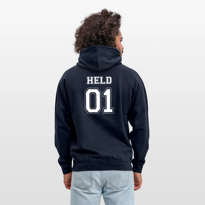 Unisex Hoodie - HELD 01 (white) - Navy