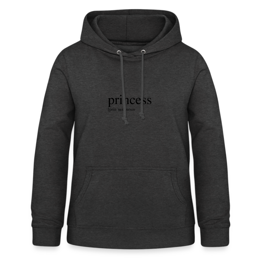 Women's Hoodie  - princess (black) - charcoal grey