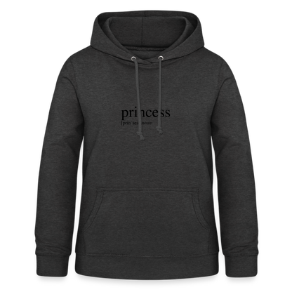 Women's Hoodie  - princess (black) - charcoal grey