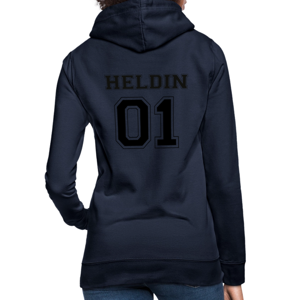 Frauen Hoodie - HELDIN 01 (black) - Navy