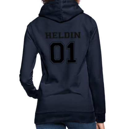 Frauen Hoodie - HELDIN 01 (black) - Navy