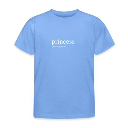 Kids`T-Shirt - princess (white) - sky blue